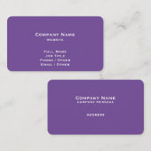 Einfache Lila Visitenkarte (Vorne/Hinten)