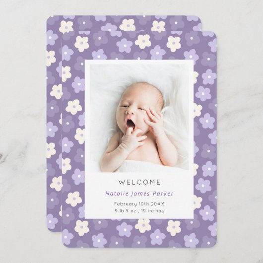 Einfache Lila Wasserfarbe Ankündigung (Vorne/Hinten)