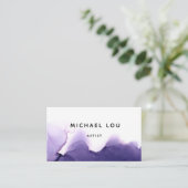 Einfache Lila Watercolor Moderne Business Card Visitenkarte (Stehend Vorderseite)