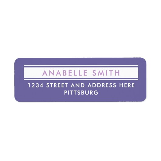 Einfache Lila, weiße Rücksendeadresse (Vorne)