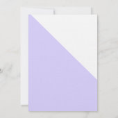 Einfache Lila White Gold Moderne Taufe Einladung (Rückseite)