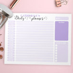 Einfache Lilac Tagesstundenplanerin von 6:00 bis 2 Notizblock<br><div class="desc">Wenn Sie gerne zu jeder Tageszeit organisiert werden,  dann ist dieser personalisierte Planer für Sie perfekt. Mit lila Farbtönen und modernen Schriftart-Kombinationen ist diese Vorlage einfach zu bedienen und vollständig anpassbar.</div>