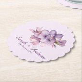 Einfache Lilah-Blume: Personalisierte Hochzeiten-U Untersetzer (angewinkelt)