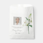 Einfache Lilien-Foto-Trauer-Samen Geschenktütchen (Vorderseite)