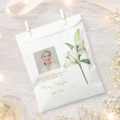Einfache Lilien-Foto-Trauer-Samen Geschenktütchen (Ausgeschnitten)