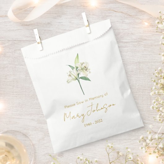 Einfache Lilien-Samenpackung Beerdigung Geschenktütchen (Ausgeschnitten)