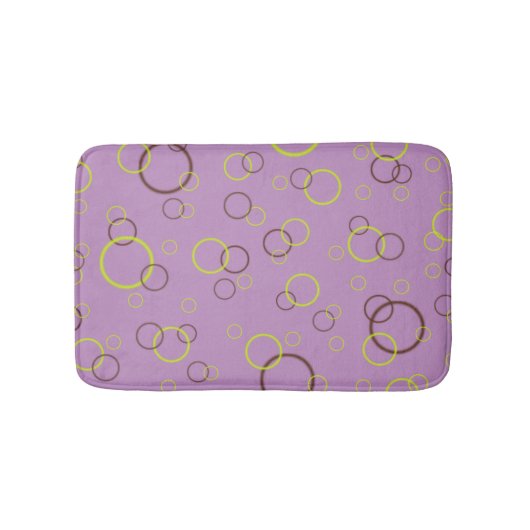 Einfache Limon-braune Kreise Lila Violetmuster Badematte (Vorderseite)