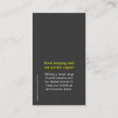 Einfache Limone, graue u. weiße Visitenkarte (Rückseite)