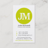 Einfache Limone, graue u. weiße Visitenkarte (Vorderseite)