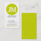 Einfache Limone, graue und weiße Visitenkarte (Vorne/Hinten)