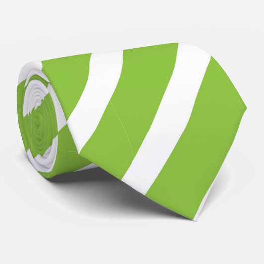Einfache Limone grüne gestreifte Krawatte (Gerollt)