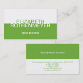 Einfache Limone grüne Platten-Geschäfts-Karte Visitenkarte (Vorne/Hinten)