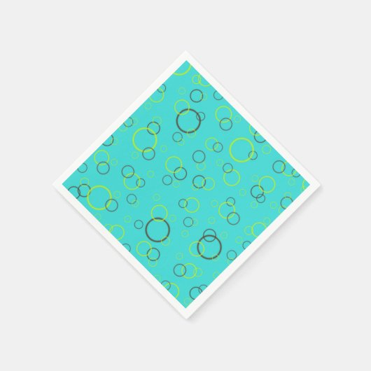 Einfache Limone und braune Kreise auf türkisfarben Serviette (Ecke)