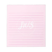 Einfache Linderung mit benutzerdefinierter Monogra Notizblock (Vorderseite)