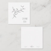 Einfache Line Art Folien Danke Monogram Blank Mitteilungskarte (Vorne/Hinten)