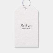 Einfache Line Cherry Blossom Wreath Monogram Weddi Geschenkanhänger (Rückseite)