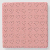 Einfache Line Heft Doppelrosa Muster Trivet Steinuntersetzer (Vorderseite)