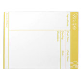 Einfache, linenlose, gelbe Rezept-Seite Notizblock (Vorderseite)