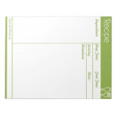 Einfache linenlose grüne Rezept-Seite Notizblock (Vorderseite)