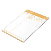 Einfache, linenlose Orangenrezeptseite Notizblock (angewinkelt)