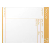 Einfache, linenlose Orangenrezeptseite Notizblock (Vorderseite)