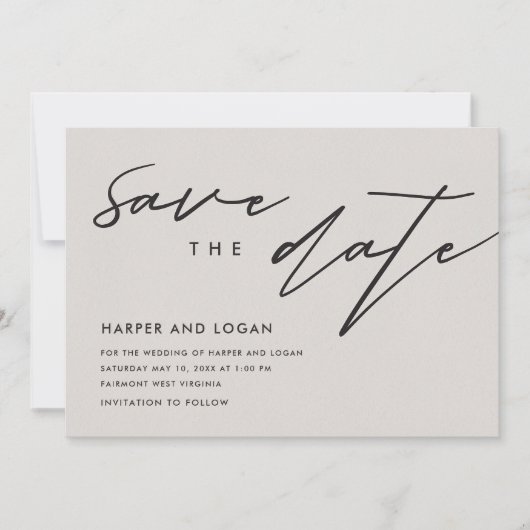 Einfache Linework Save-the-Date-Karte Einladung (Vorderseite)