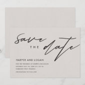 Einfache Linework Save-the-Date-Karte Einladung (Vorne/Hinten)