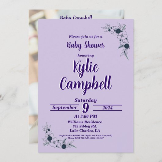 Einfache Linie Art Boho Kinderdusche Einladung (Vorne/Hinten)