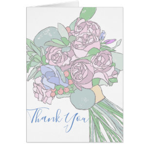 Einfache Linie Art Bouquet Blume, rosa Lila