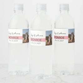 Einfache Linie Hochzeitswasser Flasche Wrapper Wat Wasserflaschenetikett