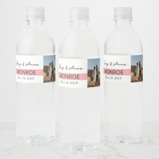 Einfache Linie Hochzeitswasser Flasche Wrapper Wat Wasserflaschenetikett