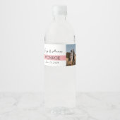 Einfache Linie Hochzeitswasser Flasche Wrapper Wat Wasserflaschenetikett (Vorderseite)
