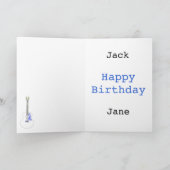 Einfache Linie zeichnend akustische Gitarre Coole  Karte (Innenseite)