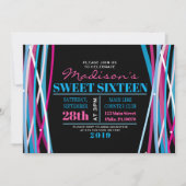 EINFACHE LINIEN 16 . Geburtstag 16 Einladung (Vorderseite)