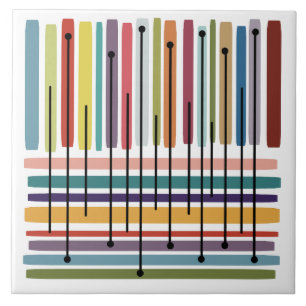 Einfache Linien Abstrakte Kunst Bunt Fliese
