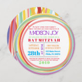 EINFACHE LINIEN Bat Bar Mitzvah Einladung (Vorne/Hinten)