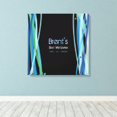 EINFACHE LINIEN Bat Bar Mitzvah Unterschrift in Bo Leinwanddruck (Insitu (Holzboden))