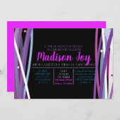 EINFACHE LINIEN BAT MITZVAH Einladung (Vorne/Hinten)