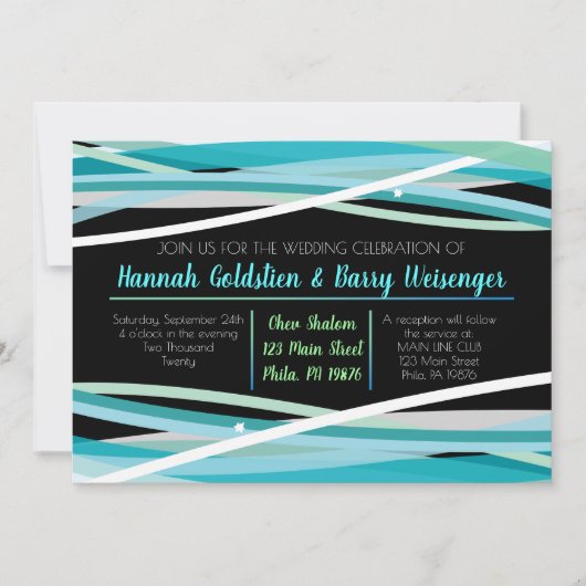 EINFACHE LINIEN für die Einladung zum Hochzeitsfei (Vorderseite)