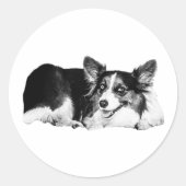 Einfache Linien, großes Herz Runder Aufkleber (Vorderseite)