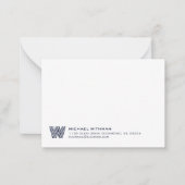 Einfache Linien Monogramm Anfangsbuchstabe Name DU Mitteilungskarte (Vorderseite)