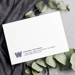 Einfache Linien Monogramm Anfangsbuchstabe Name DU Mitteilungskarte