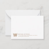 Einfache Linien Monogramm Anfangsname Adresse Bron Mitteilungskarte (Vorderseite)