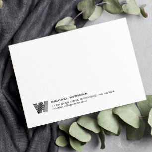 Einfache Linien Monogramm Anfangsname Klassisch Sc Mitteilungskarte