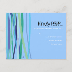 Einfache Linien Schläger-Bar Mitzvah Antwort-Karte RSVP Karte