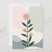 Einfache Linien und sanfte Farben - Einladung zur  (Rückseite)