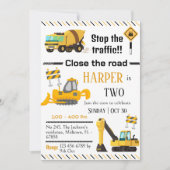 Einfache LKW-Kinder niedlich 2. Geburtstag Einladung (Vorderseite)