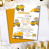 Einfache LKW-Kinder niedlich 4. Geburtstag Einladung