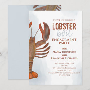 Einfache Lobsterboil für Hochzeitstag-Engagement-P Einladung