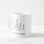 Einfache Log-Kabine Lake House Woods Custom Text T Kaffeetasse (Vorderseite Links)